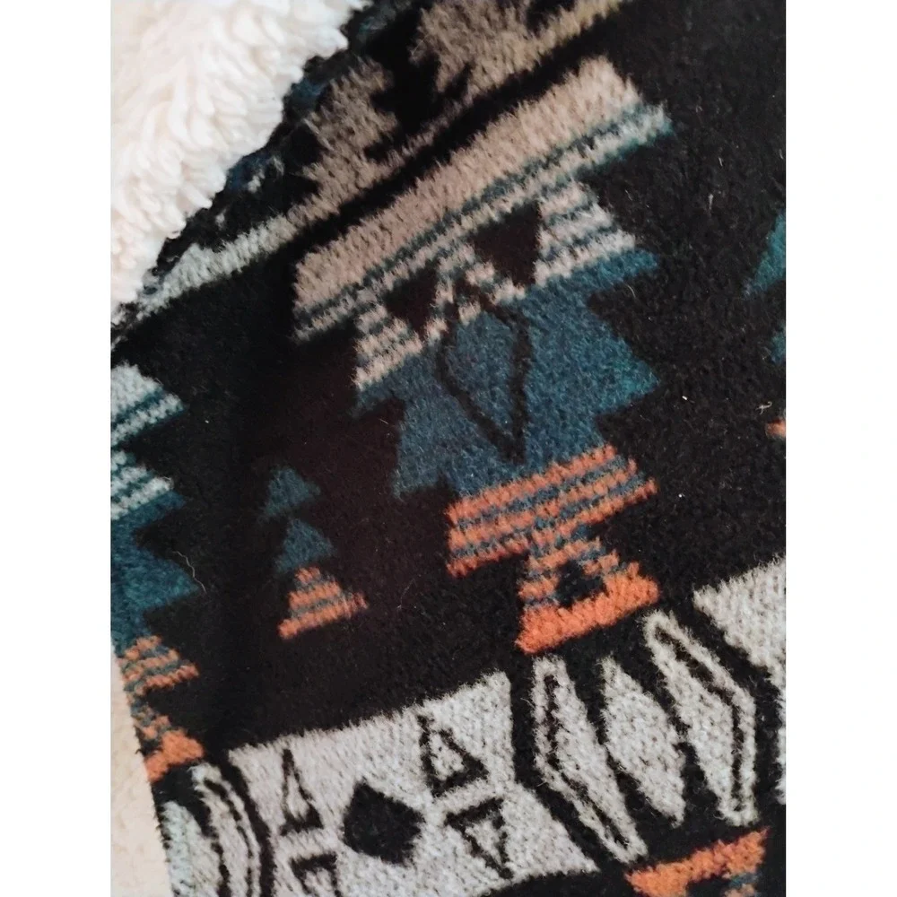 TAKARA GIRLS L Aztec Sherpa Vest Sleeveless Duster Jacket Open Front‎ Boho Cozy